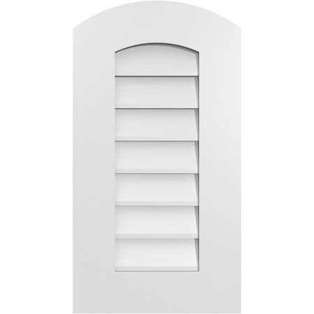 Ekena Millwork Arch Top Surface Mount PVC Gable Vent: Functional, w/ 3-1/2"W x 1"P Standard Frame, 14"W x 26"H GVPAR14X2601SF